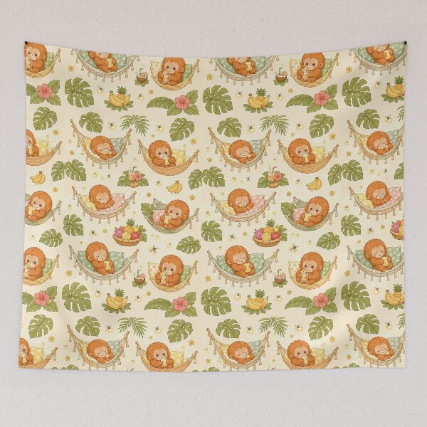 Item preview, Baby Orangutan Tropical Hammock Pattern designed and sold by Soft Berry Studio.