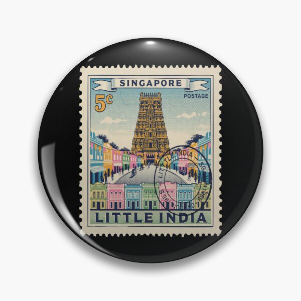 Item preview, Little India Singapore Temple Gopuram Shophouse Stamp Sticker designed and sold by stickercuffs.
