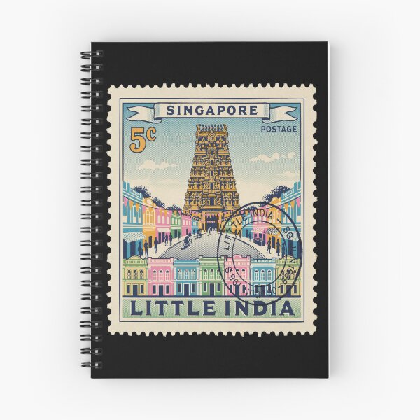 Item preview, Little India Singapore Temple Gopuram Shophouse Stamp Sticker designed and sold by stickercuffs.