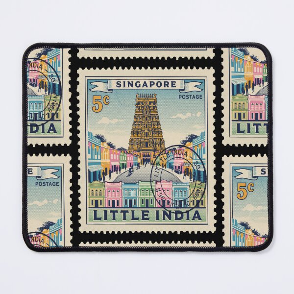Item preview, Little India Singapore Temple Gopuram Shophouse Stamp Sticker designed and sold by stickercuffs.