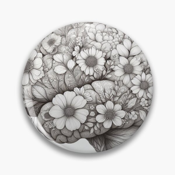 Item preview, Floral Brain Mental Health Botanical Line Art designed and sold by Kermancius.