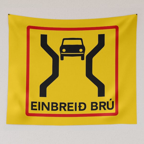 Item preview, One Lane Bridge (Einbreið Brú) - Icelandic Road Sign designed and sold by Signs of Iceland.
