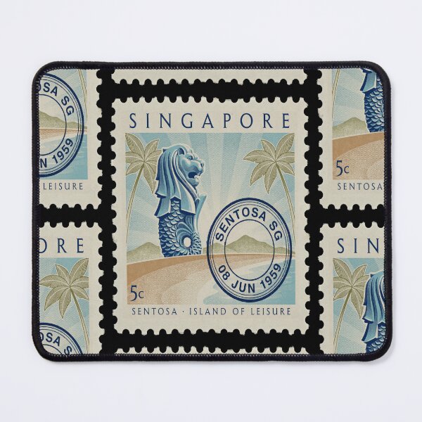 Item preview, Sentosa Singapore Merlion Island Beach Stamp Sticker designed and sold by stickercuffs.