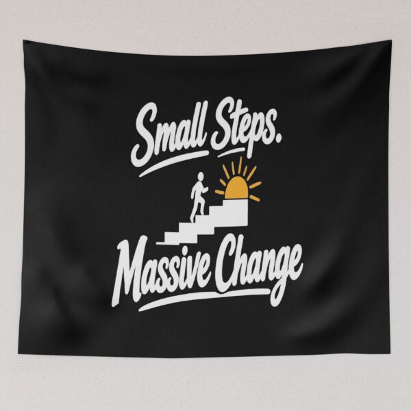 Item preview, Small Steps Massive Change | Motivational Typography Quote designed and sold by v6ziix.