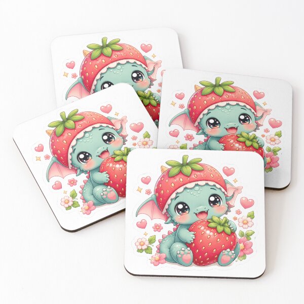 Item preview, Baby Dragon Strawberry Sticker | Cute Kawaii Dragon Holding Giant Strawberry | Pastel Die-Cut Vinyl Sticker designed and sold by Sidra digital art 8277237.