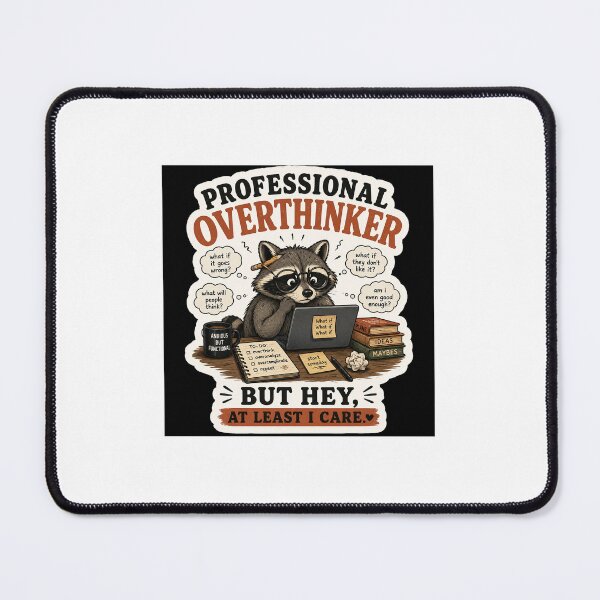 Item preview, Professional Overthinker Funny Raccoon Sticker designed and sold by DESPOT07.