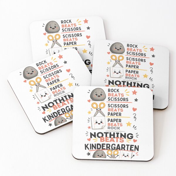 Item preview, Nothing Beats Kindergarten Rock Paper Scissors Cute Teacher designed and sold by Worn & Witty.