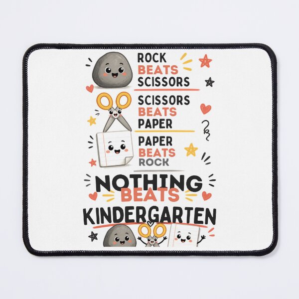 Item preview, Nothing Beats Kindergarten Rock Paper Scissors Cute Teacher designed and sold by Worn & Witty.