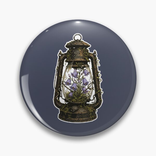Item preview, Vintage Lantern with Purple Bellflowers Botanical Illustration designed and sold by SimplePoDesign.