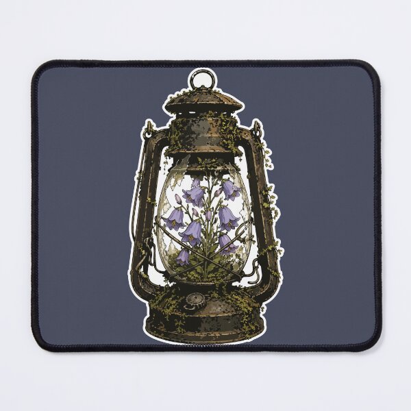 Item preview, Vintage Lantern with Purple Bellflowers Botanical Illustration designed and sold by SimplePoDesign.