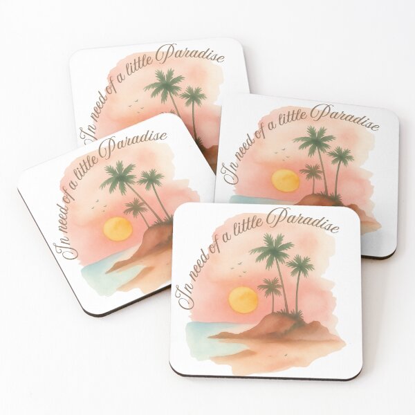 Item preview, In Need of a Little Paradise - Watercolor Tropical Sunset Palm Tree Design designed and sold by DonnaRaine.