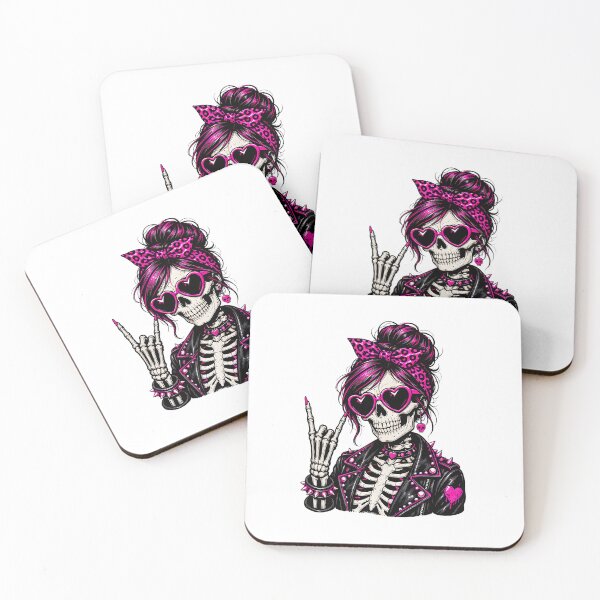 Item preview, Rock On Pink Skeleton Cute Goth designed and sold by Simon-Art-Land.