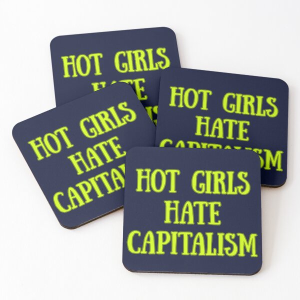Item preview, Hot Girls Hate Capitalism Retro Text Graphic designed and sold by EchoPrint Co..