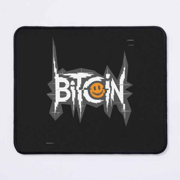 Item preview, Bitcoin Glitch Typography - Smiley Crypto Art designed and sold by cabana.space.