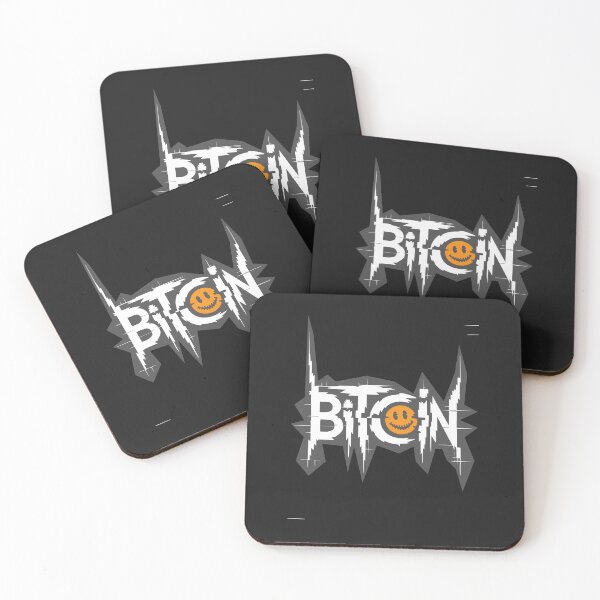 Item preview, Bitcoin Glitch Typography - Smiley Crypto Art designed and sold by cabana.space.