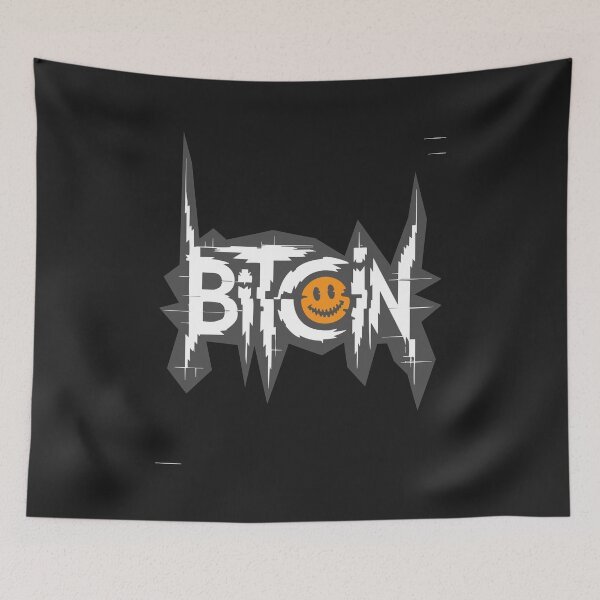 Item preview, Bitcoin Glitch Typography - Smiley Crypto Art designed and sold by cabana.space.