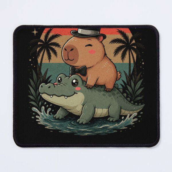 Item preview, Elegant Capybara Riding Crocodile designed and sold by DRABaBdesign.