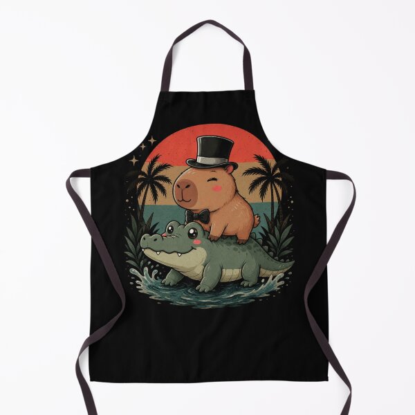 Item preview, Elegant Capybara Riding Crocodile designed and sold by DRABaBdesign.