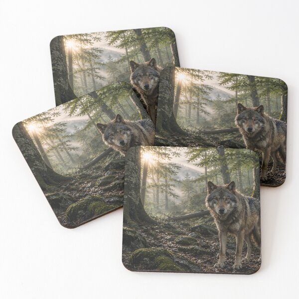 Item preview, Majestic Gray Wolf in Ancient Forest designed and sold by JMDG Studio.