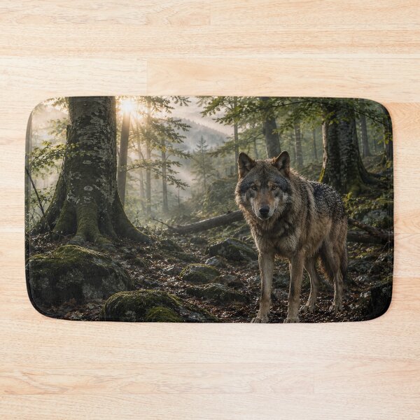Item preview, Majestic Gray Wolf in Ancient Forest designed and sold by JMDG Studio.