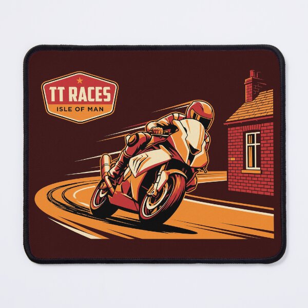 Item preview, Isle of Man TT Races Vintage Motorcycle Superbike Racing Illustration designed and sold by KiwiRider.