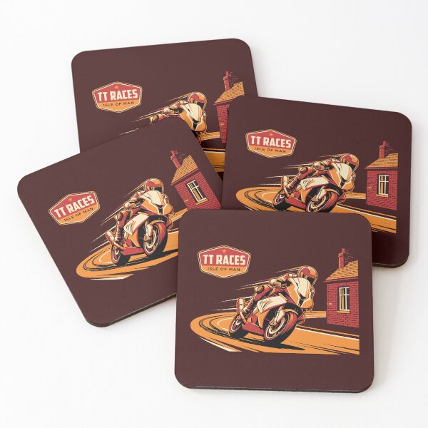 Item preview, Isle of Man TT Races Vintage Motorcycle Superbike Racing Illustration designed and sold by KiwiRider.
