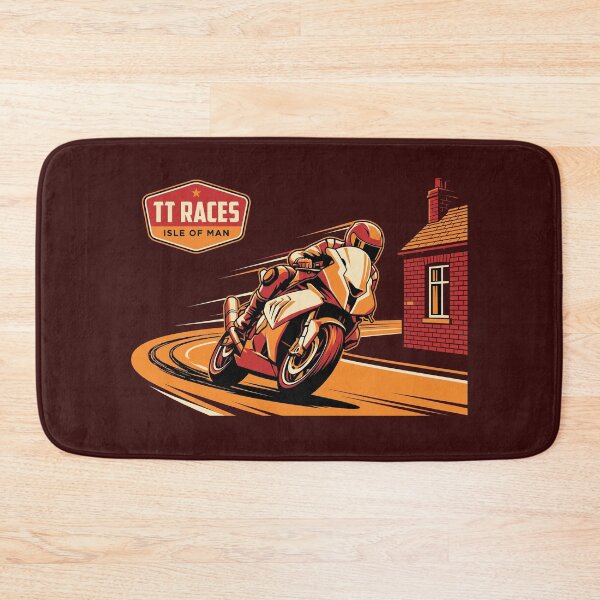 Item preview, Isle of Man TT Races Vintage Motorcycle Superbike Racing Illustration designed and sold by KiwiRider.