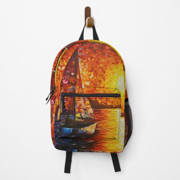 Item preview, Radiant Sailboat at Sunset – Vibrant Impressionist Ocean Painting designed and sold by Psycho-Crazy.