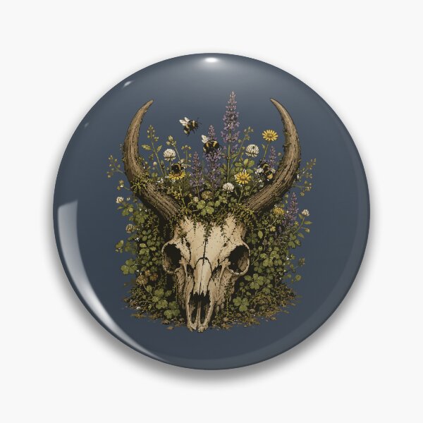 Item preview, Bee Garden Deer Skull Wildflower Nature Illustration designed and sold by SimplePoDesign.