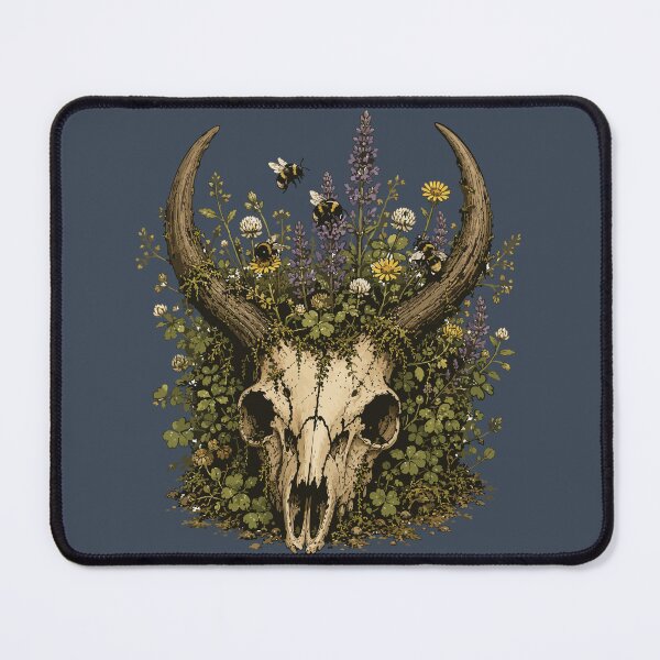 Item preview, Bee Garden Deer Skull Wildflower Nature Illustration designed and sold by SimplePoDesign.