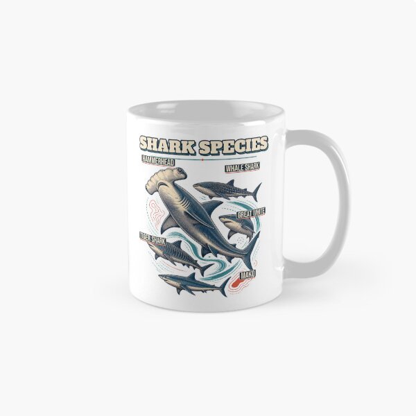 Item preview, Shark Species Shirt Vintage Marine Biology Study designed and sold by Freshloop Studio | Whimsical Vintage Art.
