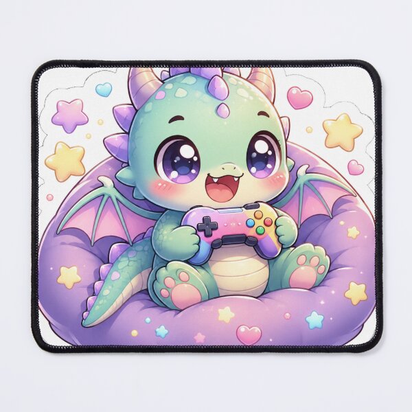 Item preview, Tiny Baby Dragon Gamer Sticker | Cute Kawaii Gaming Dragon | Pastel Controller Sticker designed and sold by Sidra digital art 8277237.