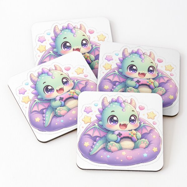 Item preview, Tiny Baby Dragon Gamer Sticker | Cute Kawaii Gaming Dragon | Pastel Controller Sticker designed and sold by Sidra digital art 8277237.