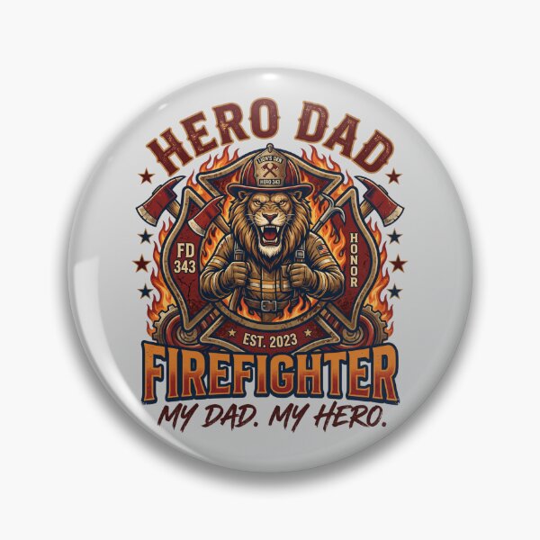 Item preview, Hero Dad Firefighter Lion Maltese Cross Fire Rescue Art designed and sold by rich-moda.