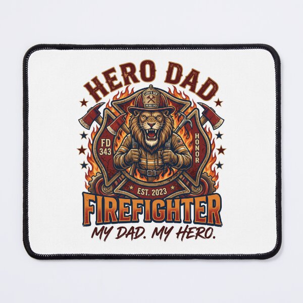 Item preview, Hero Dad Firefighter Lion Maltese Cross Fire Rescue Art designed and sold by rich-moda.