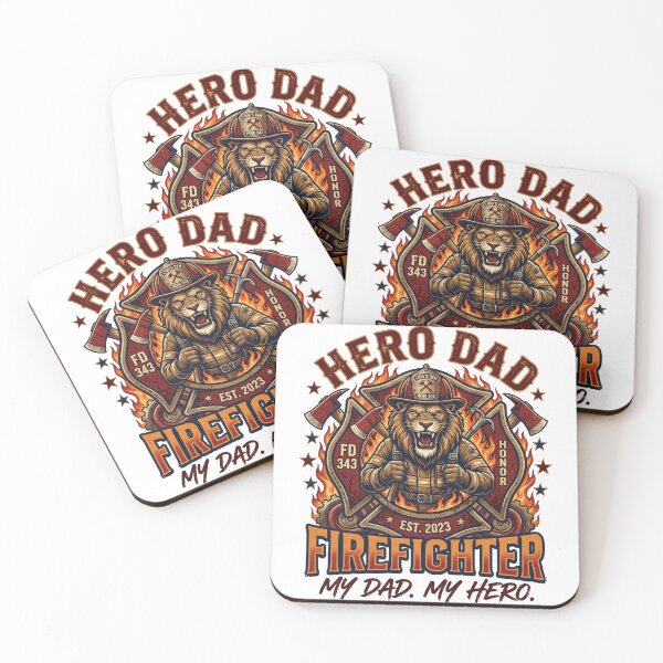 Item preview, Hero Dad Firefighter Lion Maltese Cross Fire Rescue Art designed and sold by rich-moda.