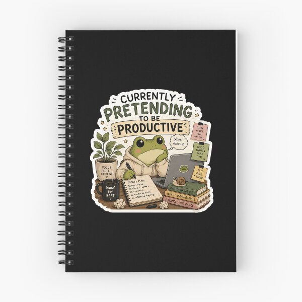 Item preview, Currently Pretending to Be Productive Funny Frog Sticker designed and sold by DESPOT07.