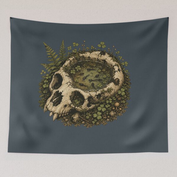 Item preview, Tadpoles in Animal Skull Forest Pond Nature Illustration designed and sold by SimplePoDesign.