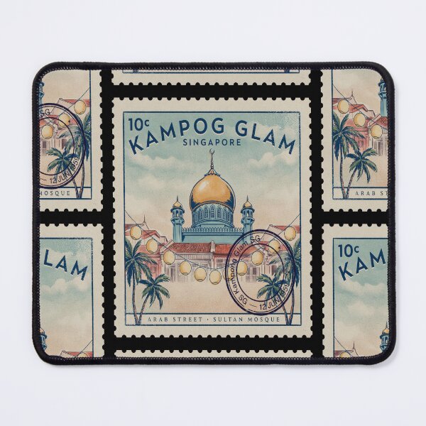 Item preview, Kampong Glam Singapore Sultan Mosque Heritage Stamp Sticker designed and sold by stickercuffs.