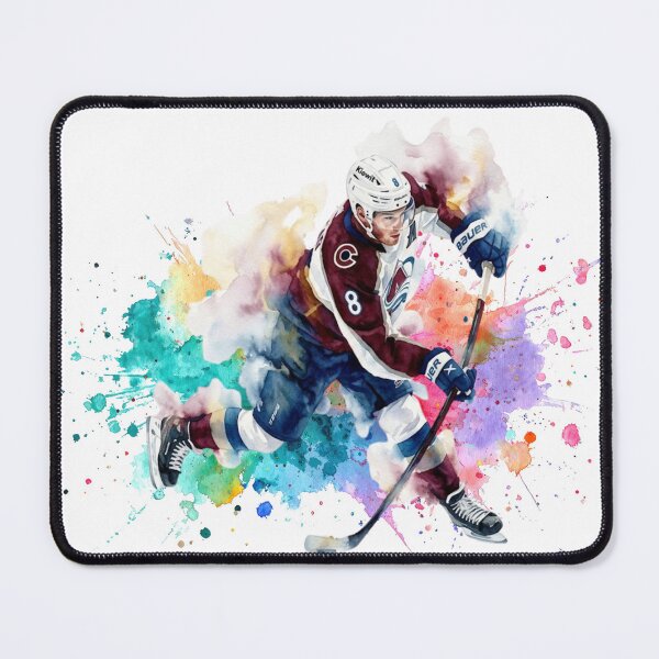 Item preview, Cale Makar Dynamic Ice Hockey Player #8 Watercolor Art designed and sold by Turnersports.