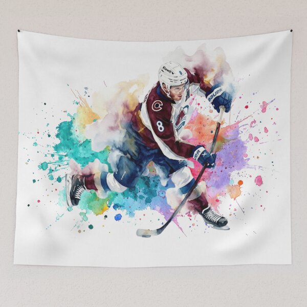 Item preview, Cale Makar Dynamic Ice Hockey Player #8 Watercolor Art designed and sold by Turnersports.