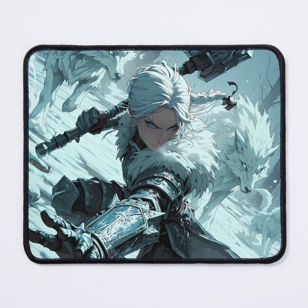 Item preview, Frozen Valkyrie Battle Maiden Wielding Hammer Against Darkness designed and sold by BorgSpareParts.