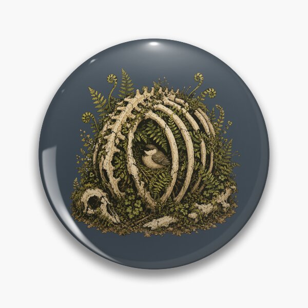 Item preview, Bird Nest Inside Animal Rib Cage Woodland Nature Illustration designed and sold by SimplePoDesign.