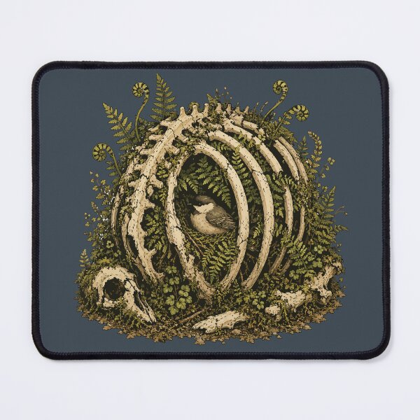 Item preview, Bird Nest Inside Animal Rib Cage Woodland Nature Illustration designed and sold by SimplePoDesign.