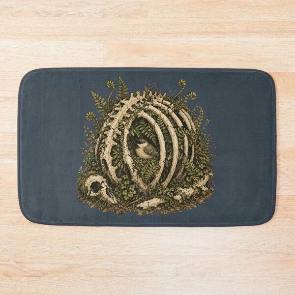 Item preview, Bird Nest Inside Animal Rib Cage Woodland Nature Illustration designed and sold by SimplePoDesign.