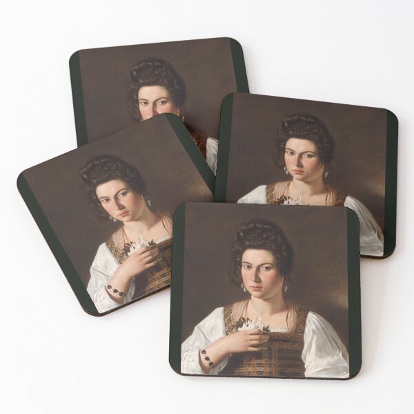 Item preview, Baroque Woman Holding White Jasmine Flowers designed and sold by artofuniverse.