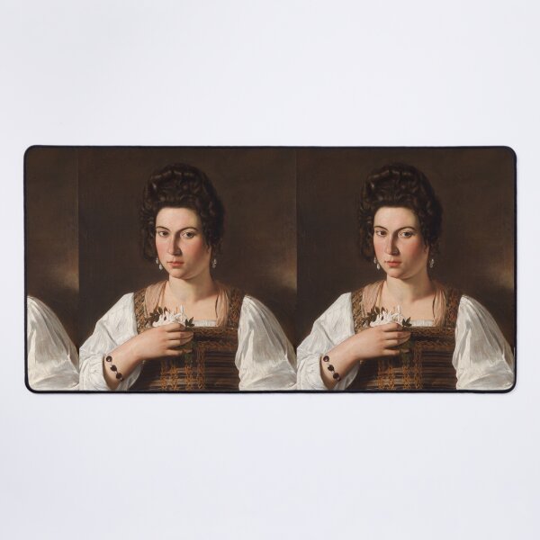 Item preview, Baroque Woman Holding White Jasmine Flowers designed and sold by artofuniverse.