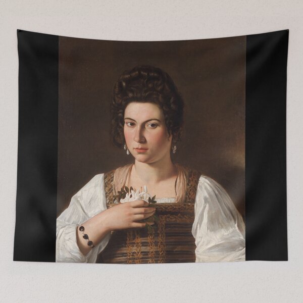 Item preview, Baroque Woman Holding White Jasmine Flowers designed and sold by artofuniverse.
