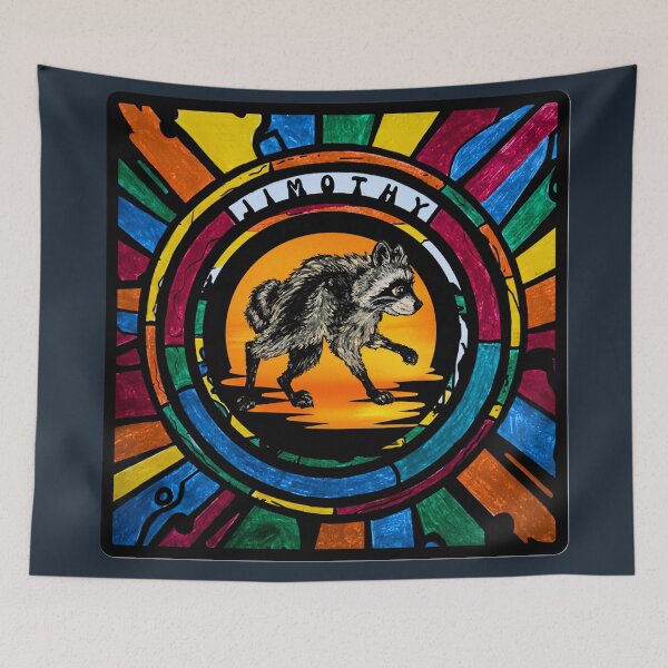 Item preview, Stained Glass Jimothy Raccoon Mixed Media designed and sold by ArtistsAtticWI.