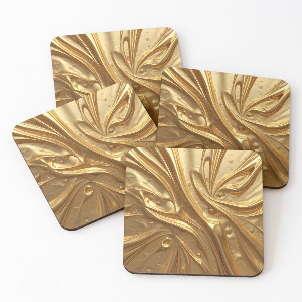 Item preview, Liquid Gold Abstract Metallic Wave Texture designed and sold by Rewolucja.